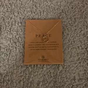 Dogeared Gold Delicate Pendant Peace Necklace